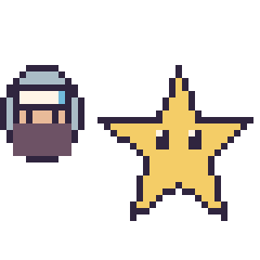 Pixel art Kakashi mini et Étoile, grille 40 × 40