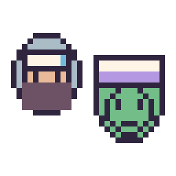 Pixel art Kakashi mini et Piccolo mini, grille 32 × 32