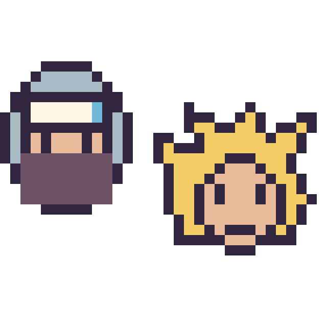 Modèle de pixel art Kakashi mini et Goku Super Saiyan mini sur une grille de 32 par 32 cases