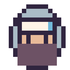 Pixel art Kakashi mini 16 × 16, grille 16 × 16
