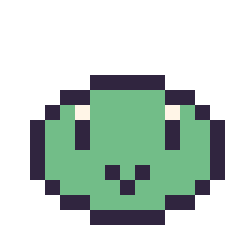 Pixel art Keroppi mini 16 × 16, grille 16 × 16
