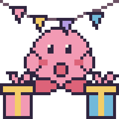 Pixel art Kirby pour un anniversaire, grille 40 × 40