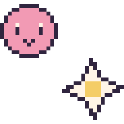 Pixel art Kirby mini et Etoile nether Minecraft 16 × 16, grille 32 × 32