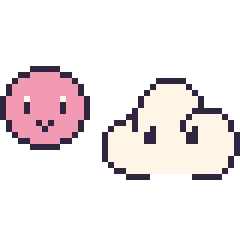 Pixel art Kirby mini et Nuage, grille 40 × 40