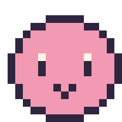 Pixel art Kirby mini 16 × 16, grille 16 × 16