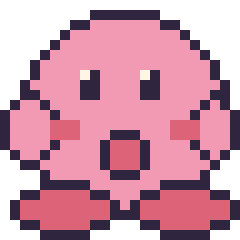 Pixel art Kirby, grille 24 × 24