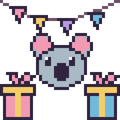 Pixel art Koala pour un anniversaire, grille 40 × 40