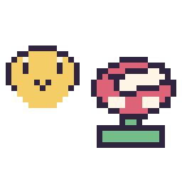 Pixel art Koopa mini et Plante Piranha mini, grille 32 × 32