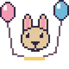 Pixel art Lama avec des ballons, grille 40 × 40
