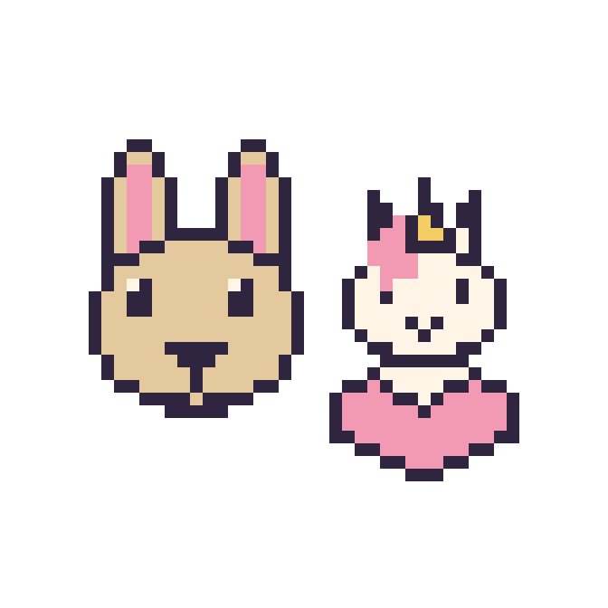 Modèle de pixel art Lama et Licorne avec un cœur sur une grille de 48 par 48 cases