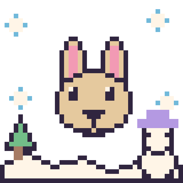 Modèle de pixel art Lama en hiver sur une grille de 40 par 40 cases