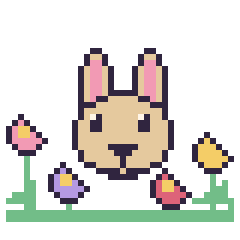 Pixel art Lama dans le jardin, grille 40 × 40