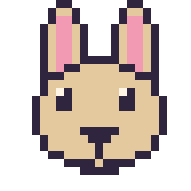 Modèle de pixel art Lama sur une grille de 24 par 24 cases