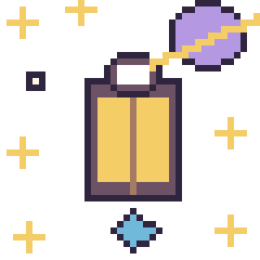 Pixel art Lanterne dans l’espace, grille 40 × 40