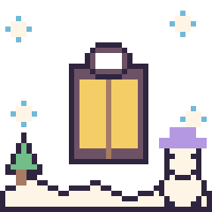 Pixel art Lanterne en hiver, grille 40 × 40