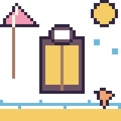 Pixel art Lanterne à la plage, grille 40 × 40