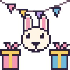 Pixel art Lapin pour un anniversaire, grille 40 × 40