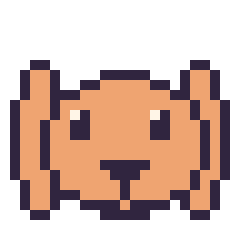 Pixel art Lapin bélier, grille 24 × 24