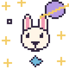 Pixel art Lapin dans l’espace, grille 40 × 40