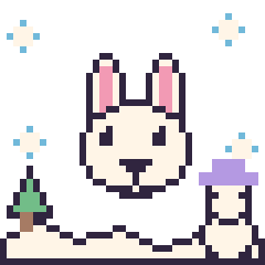 Pixel art Lapin en hiver, grille 40 × 40