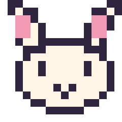 Pixel art Lapin : portrait facile, grille 16 × 16