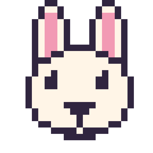 Modèle de pixel art Lapin sur une grille de 24 par 24 cases