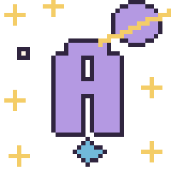 Pixel art Lettre A dans l’espace, grille 40 × 40