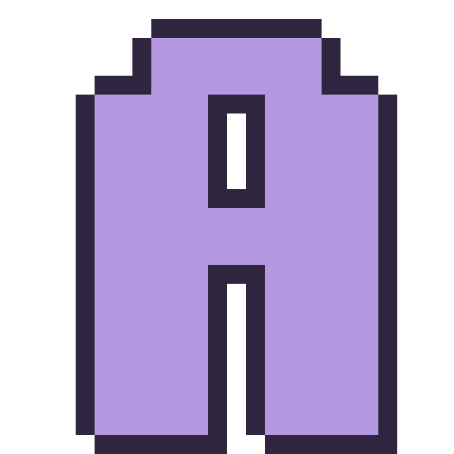 Modèle de pixel art Lettre A sur une grille de 24 par 24 cases