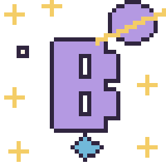 Pixel art Lettre B dans l’espace, grille 40 × 40