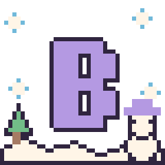 Pixel art Lettre B en hiver, grille 40 × 40
