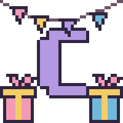 Pixel art Lettre C pour un anniversaire, grille 40 × 40