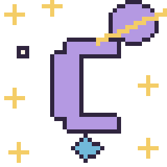 Pixel art Lettre C dans l’espace, grille 40 × 40