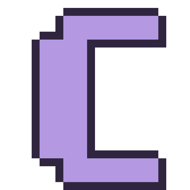 Modèle de pixel art Lettre C sur une grille de 24 par 24 cases