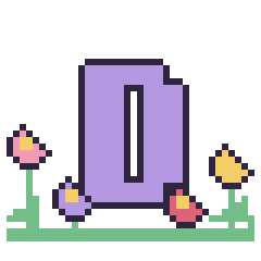 Pixel art Lettre D dans le jardin, grille 40 × 40