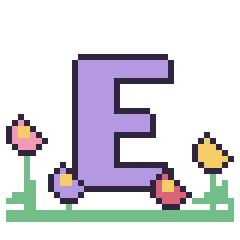 Pixel art Lettre E dans le jardin, grille 40 × 40