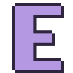 Pixel art Lettre E, grille 24 × 24