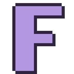 Pixel art Lettre F, grille 24 × 24