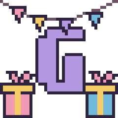 Pixel art Lettre G pour un anniversaire, grille 40 × 40