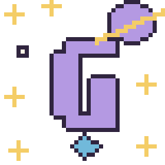 Pixel art Lettre G dans l’espace, grille 40 × 40