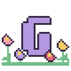 Pixel art Lettre G dans le jardin, grille 40 × 40