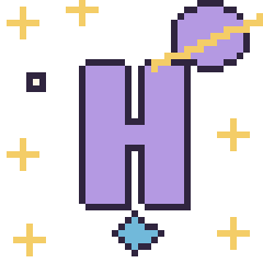 Pixel art Lettre H dans l’espace, grille 40 × 40