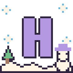 Pixel art Lettre H en hiver, grille 40 × 40