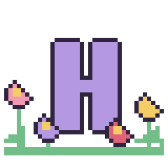 Pixel art Lettre H dans le jardin, grille 40 × 40