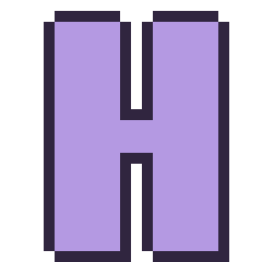 Pixel art Lettre H, grille 24 × 24