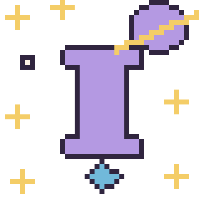 Modèle de pixel art Lettre I dans l’espace sur une grille de 40 par 40 cases