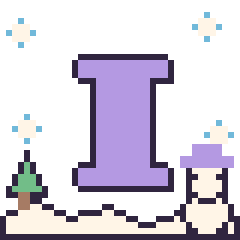 Pixel art Lettre I en hiver, grille 40 × 40