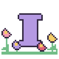 Pixel art Lettre I dans le jardin, grille 40 × 40