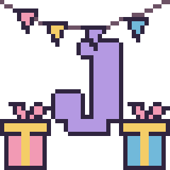 Pixel art Lettre J pour un anniversaire, grille 40 × 40