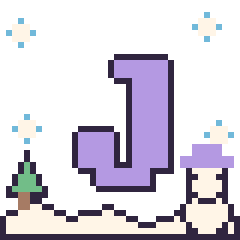 Pixel art Lettre J en hiver, grille 40 × 40