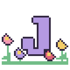 Pixel art Lettre J dans le jardin, grille 40 × 40
